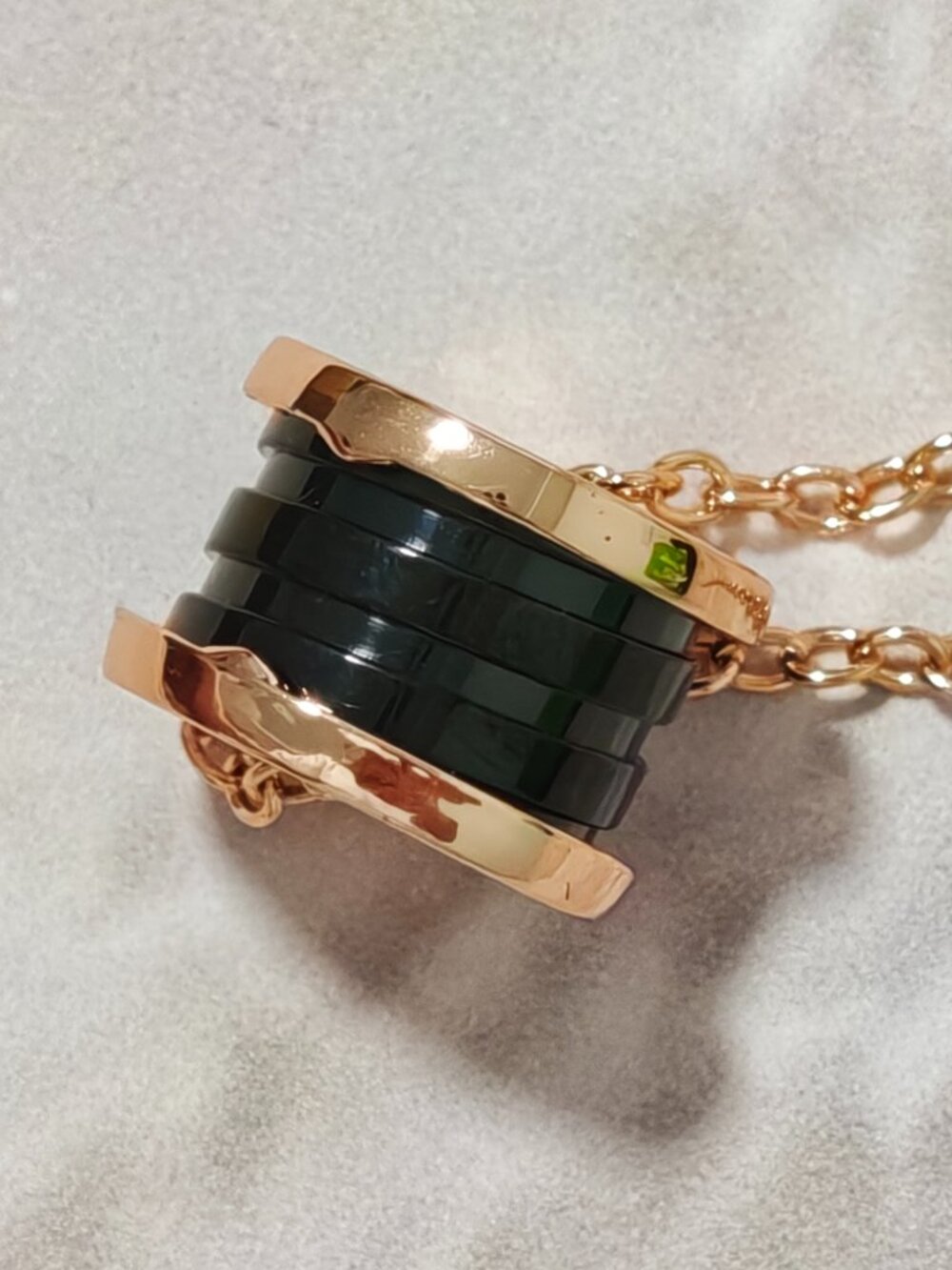Bvlgari B.zero1 Classic Black Ceramic Rose Gold Chain Necklace Original Box Incl - Picture 7 of 8